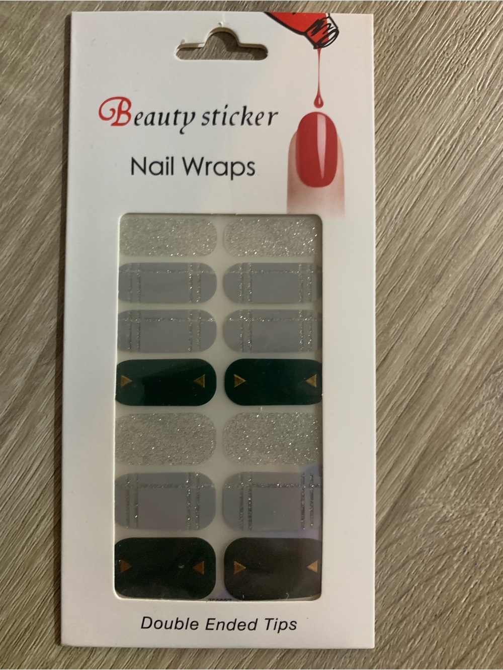 Nail Wraps - Black, Gray, and Metallics Nail Wrap Set